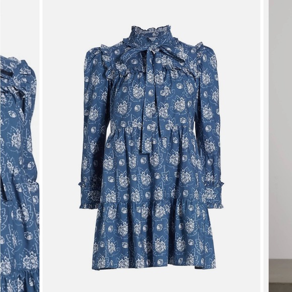 Batsheva Mina Dress Antique Blue NWT | size 4 - Picture 6 of 9